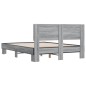 vidaXL Bettgestell Grau Sonoma 135x190 cm Holzwerkstoff und Metall vidaXL Bettgestell Grau Sonoma 135x190 cm Holzwerkstoff und Metall