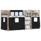 vidaXL Etagenbett mit Vorhängen Weiß Schwarz 90x200 cm Kiefernholz vidaXL Etagenbett mit Vorhängen Weiß Schwarz 90x200 cm Kiefernholz