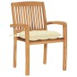 Stapelbare Gartenstühle mit Kissen 4 Stk. Massivholz Teak Stapelbare Gartenstühle mit Kissen 4 Stk. Massivholz Teak
