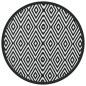 vidaXL Outdoor-Teppich Weiß und Schwarz Ø120 cm PP vidaXL Outdoor-Teppich Weiß und Schwarz Ø120 cm PP