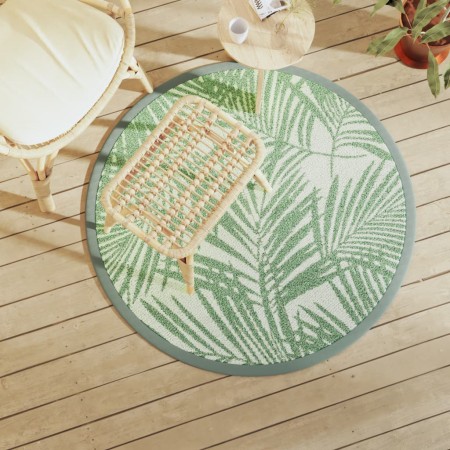 vidaXL Outdoor-Teppich Grün Ø120 cm PP
