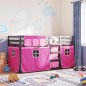 vidaXL Etagenbett mit Vorhängen Rosa 90x200 cm Massivholz Kiefer vidaXL Etagenbett mit Vorhängen Rosa 90x200 cm Massivholz Kiefer