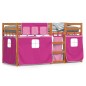 vidaXL Etagenbett mit Vorhängen Rosa 90x200 cm Massivholz Kiefer vidaXL Etagenbett mit Vorhängen Rosa 90x200 cm Massivholz Kiefer