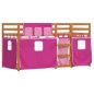 vidaXL Etagenbett mit Vorhängen Rosa 90x200 cm Massivholz Kiefer vidaXL Etagenbett mit Vorhängen Rosa 90x200 cm Massivholz Kiefer