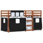 vidaXL Etagenbett mit Vorhängen Weiß & Schwarz 80x200 cm Kiefernholz vidaXL Etagenbett mit Vorhängen Weiß & Schwarz 80x200 cm Kiefernholz