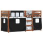 vidaXL Etagenbett mit Vorhängen Weiß & Schwarz 80x200 cm Kiefernholz vidaXL Etagenbett mit Vorhängen Weiß & Schwarz 80x200 cm Kiefernholz