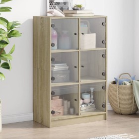 vidaXL Highboard mit Türen Sonoma-Eiche 68x37x109 cm Holzwerkstoff