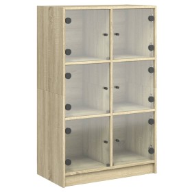 vidaXL Highboard mit Türen Sonoma-Eiche 68x37x109 cm Holzwerkstoff