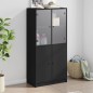 vidaXL Highboard mit Türen Schwarz 68x37x142 cm Holzwerkstoff vidaXL Highboard mit Türen Schwarz 68x37x142 cm Holzwerkstoff