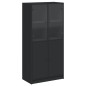 vidaXL Highboard mit Türen Schwarz 68x37x142 cm Holzwerkstoff vidaXL Highboard mit Türen Schwarz 68x37x142 cm Holzwerkstoff