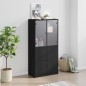 vidaXL Highboard mit Türen Schwarz 68x37x142 cm Holzwerkstoff vidaXL Highboard mit Türen Schwarz 68x37x142 cm Holzwerkstoff