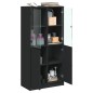 vidaXL Highboard mit Türen Schwarz 68x37x142 cm Holzwerkstoff vidaXL Highboard mit Türen Schwarz 68x37x142 cm Holzwerkstoff