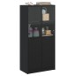 vidaXL Highboard mit Türen Schwarz 68x37x142 cm Holzwerkstoff vidaXL Highboard mit Türen Schwarz 68x37x142 cm Holzwerkstoff