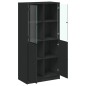 vidaXL Highboard mit Türen Schwarz 68x37x142 cm Holzwerkstoff vidaXL Highboard mit Türen Schwarz 68x37x142 cm Holzwerkstoff