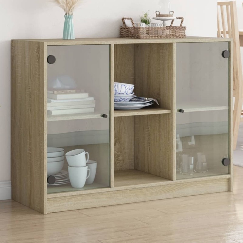 vidaXL Sideboard Sonoma-Eiche 102x37x75,5 cm Holzwerkstoff vidaXL Sideboard Sonoma-Eiche 102x37x75,5 cm Holzwerkstoff