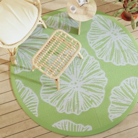 vidaXL Outdoor-Teppich Grün Ø160 cm PP
