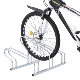 vidaXL Fahrradständer für 3 Fahrräder Freistehend Verzinkter Stahl