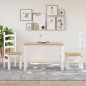 vidaXL Esstisch Corona Weiß 112x60x75 cm Massivholz Kiefer vidaXL Esstisch Corona Weiß 112x60x75 cm Massivholz Kiefer