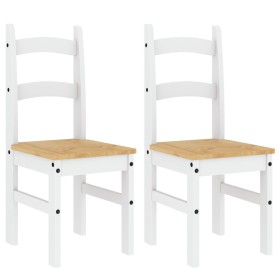 vidaXL Essstühle 2 Stk. Weiß 40x46x99 cm Massivholz Kiefer