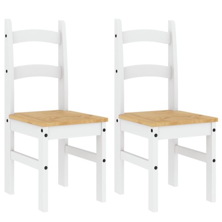 vidaXL Essstühle 2 Stk. Weiß 40x46x99 cm Massivholz Kiefer