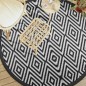 vidaXL Outdoor-Teppich Weiß und Schwarz Ø200 cm PP vidaXL Outdoor-Teppich Weiß und Schwarz Ø200 cm PP