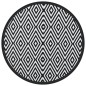 vidaXL Outdoor-Teppich Weiß und Schwarz Ø200 cm PP vidaXL Outdoor-Teppich Weiß und Schwarz Ø200 cm PP