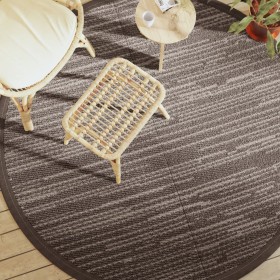 vidaXL Outdoor-Teppich Braun Ø200 cm PP