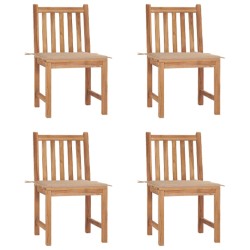 vidaXL Gartenstühle 4 Stk. mit Kissen Massivholz Teak 