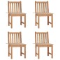 vidaXL Gartenstühle 4 Stk. mit Kissen Massivholz Teak vidaXL Gartenstühle 4 Stk. mit Kissen Massivholz Teak