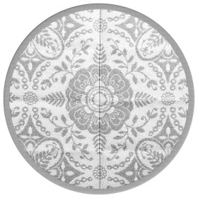 vidaXL Outdoor-Teppich Hellgrau Ø160 cm PP
