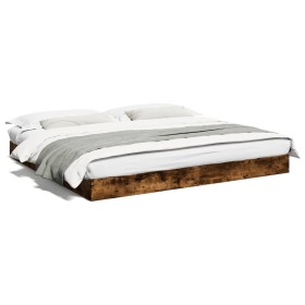 vidaXL Bettgestell Räuchereiche 180x200 cm Holzwerkstoff