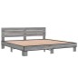 vidaXL Bettgestell Grau Sonoma 180x200 cm Holzwerkstoff und Metall vidaXL Bettgestell Grau Sonoma 180x200 cm Holzwerkstoff und Metall