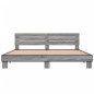vidaXL Bettgestell Grau Sonoma 180x200 cm Holzwerkstoff und Metall vidaXL Bettgestell Grau Sonoma 180x200 cm Holzwerkstoff und Metall