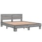 vidaXL Bettgestell Grau Sonoma 160x200 cm Holzwerkstoff und Metall vidaXL Bettgestell Grau Sonoma 160x200 cm Holzwerkstoff und Metall
