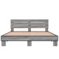 vidaXL Bettgestell Grau Sonoma 160x200 cm Holzwerkstoff und Metall vidaXL Bettgestell Grau Sonoma 160x200 cm Holzwerkstoff und Metall
