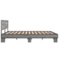 vidaXL Bettgestell Grau Sonoma 160x200 cm Holzwerkstoff und Metall vidaXL Bettgestell Grau Sonoma 160x200 cm Holzwerkstoff und Metall