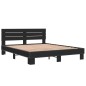 vidaXL Bettgestell Schwarz 160x200 cm Holzwerkstoff und Metall vidaXL Bettgestell Schwarz 160x200 cm Holzwerkstoff und Metall