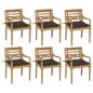 Batavia-Stühle mit Kissen 6 Stk. Massivholz Teak Batavia-Stühle mit Kissen 6 Stk. Massivholz Teak