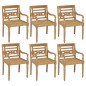Batavia-Stühle mit Kissen 6 Stk. Massivholz Teak Batavia-Stühle mit Kissen 6 Stk. Massivholz Teak