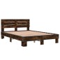 vidaXL Bettgestell Räuchereiche 120x200 cm Holzwerkstoff und Metall vidaXL Bettgestell Räuchereiche 120x200 cm Holzwerkstoff und Metall