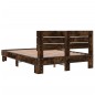 vidaXL Bettgestell Räuchereiche 120x200 cm Holzwerkstoff und Metall vidaXL Bettgestell Räuchereiche 120x200 cm Holzwerkstoff und Metall