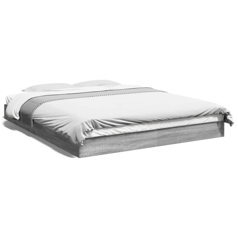 vidaXL Bettgestell Grau Sonoma 150x200 cm Holzwerkstoff vidaXL Bettgestell Grau Sonoma 150x200 cm Holzwerkstoff
