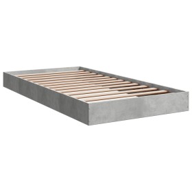 vidaXL Bettgestell Betongrau 100x200 cm Holzwerkstoff