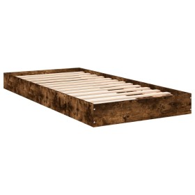 vidaXL Bettgestell Räuchereiche 90x200 cm Holzwerkstoff