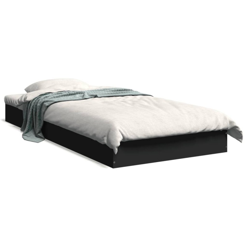 vidaXL Bettgestell Schwarz 75x190 cm Holzwerkstoff vidaXL Bettgestell Schwarz 75x190 cm Holzwerkstoff