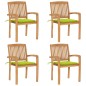 Stapelbare Gartenstühle mit Kissen 4 Stk. Massivholz Teak Stapelbare Gartenstühle mit Kissen 4 Stk. Massivholz Teak