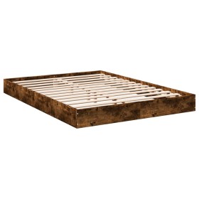 vidaXL Bettgestell Räuchereiche 140x200 cm Holzwerkstoff