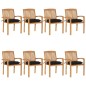 vidaXL Stapelbare Gartenstühle mit Kissen 8 Stk. Massivholz Teak vidaXL Stapelbare Gartenstühle mit Kissen 8 Stk. Massivholz Teak