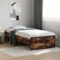 vidaXL Bettgestell Räuchereiche 90x190 cm Holzwerkstoff und Metall vidaXL Bettgestell Räuchereiche 90x190 cm Holzwerkstoff und Metall