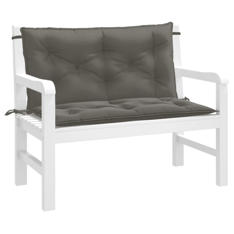 vidaXL Gartenbank-Auflagen 2 Stk. Melange Dunkelgrau 100x50x7 cm Stoff vidaXL Gartenbank-Auflagen 2 Stk. Melange Dunkelgrau 100x50x7 cm Stoff